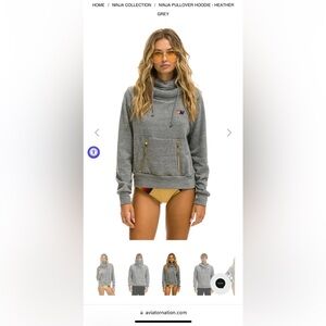 Aviator Nation (heather grey) Ninja Pullover Hoodie